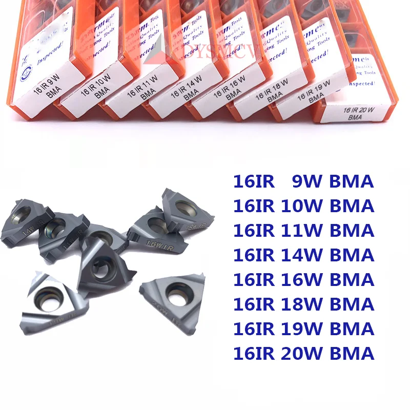 10pcs 16ER 16IR 8W 9W 10W 11W 12W 14W 16W 18W 19W 20W BMA Carmex Carbide Inserts Lathe Turning CNC Thread Blade Tool Free Ship