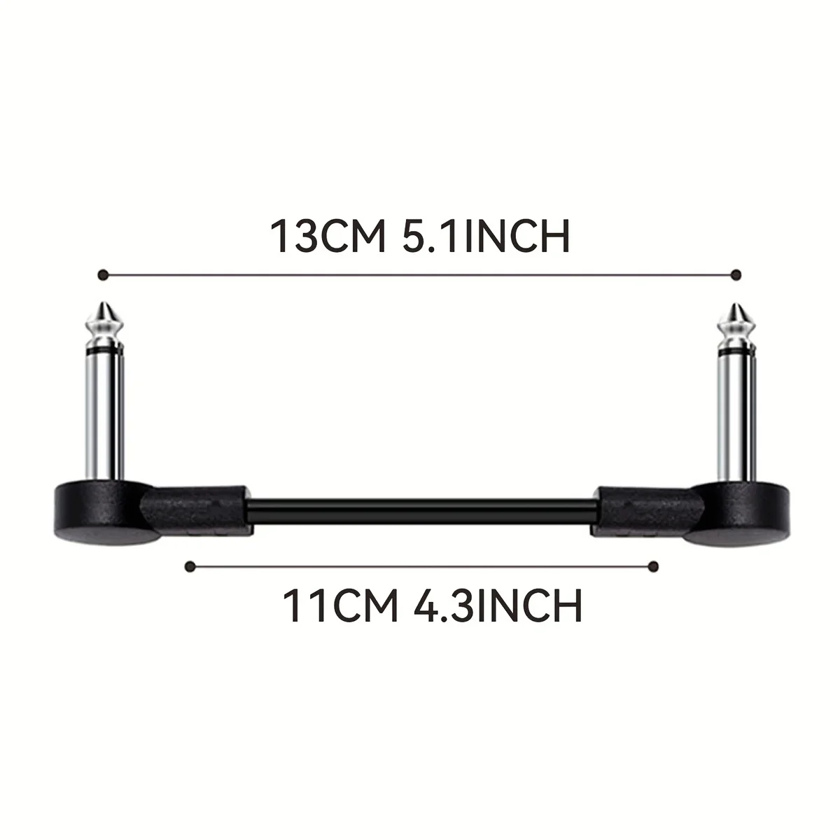 Miwayer Guitar Effect Pedal Flat Patch Cables 5 Inch Length with 1/4 Inch Right Angle Connectors Patch Cable Kit 1 Packs