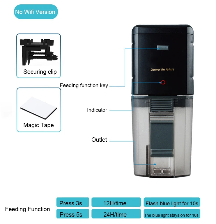 Automatic Aquarium Fish Tank Food Feeder Timing/Wifi Wireless Intelligent Mobile APP Voice Control Remote food dispenser