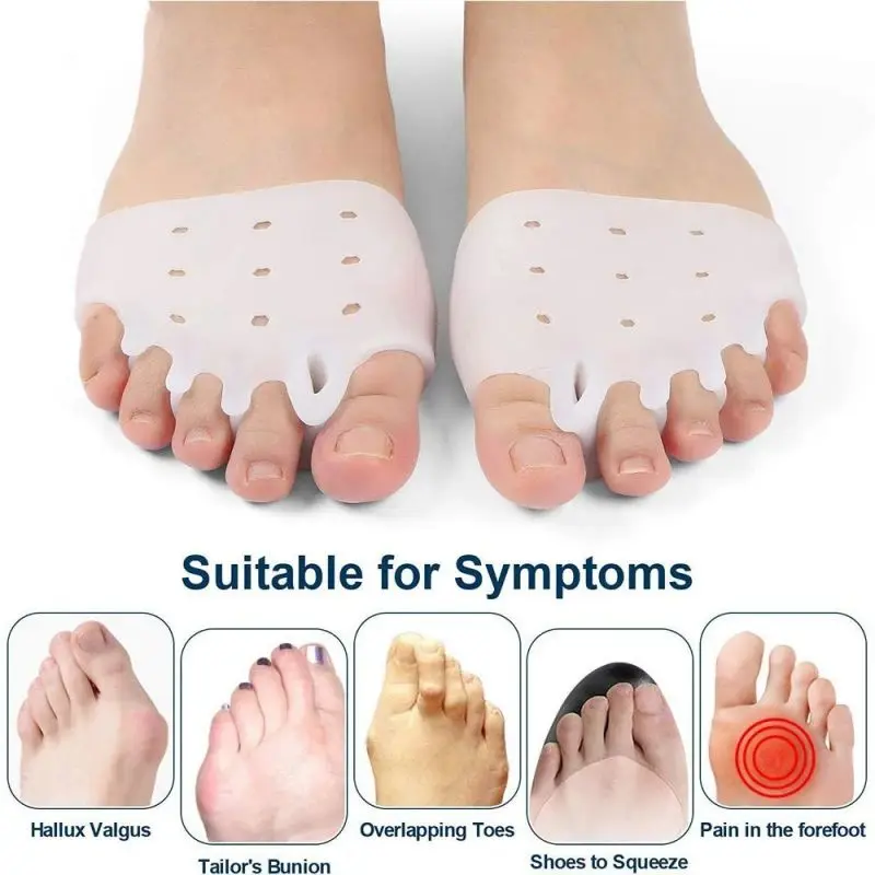 Gel Toe Separators Soft Breathable Silicone Toe Corrector Protector Elastic Foot Guard For Easy Cleaning And Pain Relief