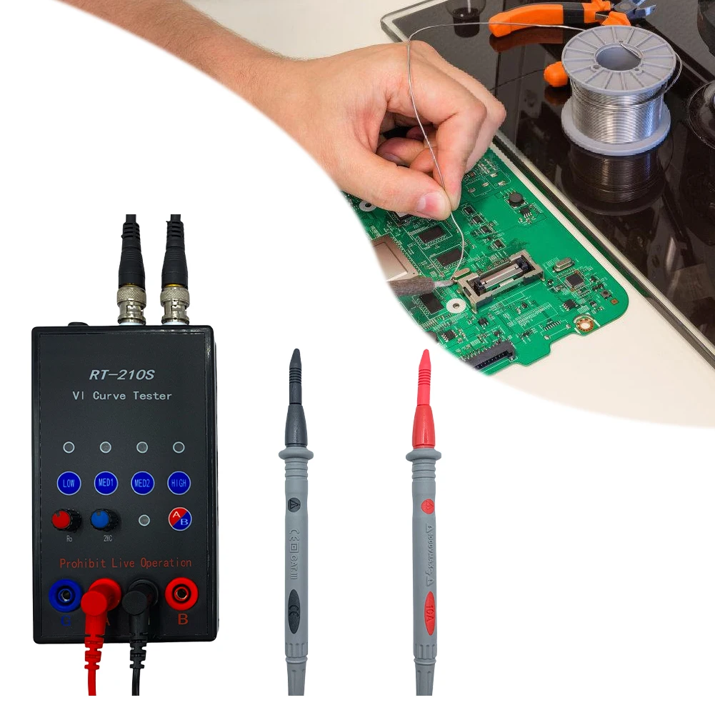 Tester di curve VI Display simultaneo a doppio canale Circuito portatile Rilevamento online Tester ASA Tester di curve VI portatile