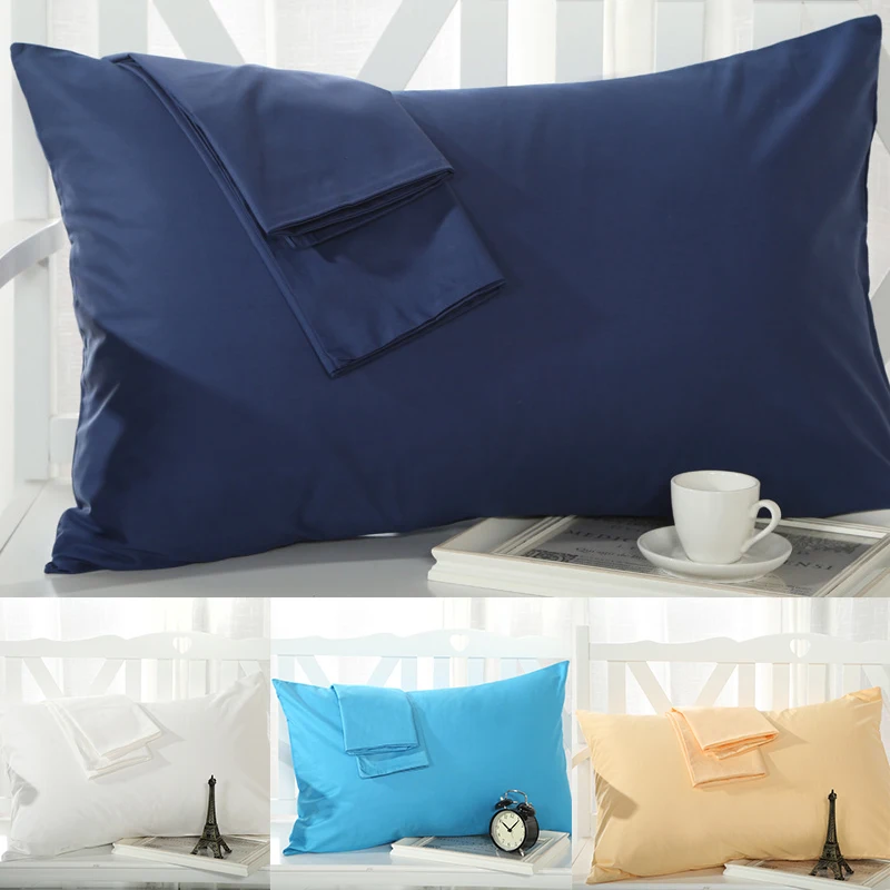 1pcs Pure Cotton Pillowcase Soft 100% Egyptian Cotton Soft 300 Thread Count New Solid Color Pillow Cover Multi-color travesseiro