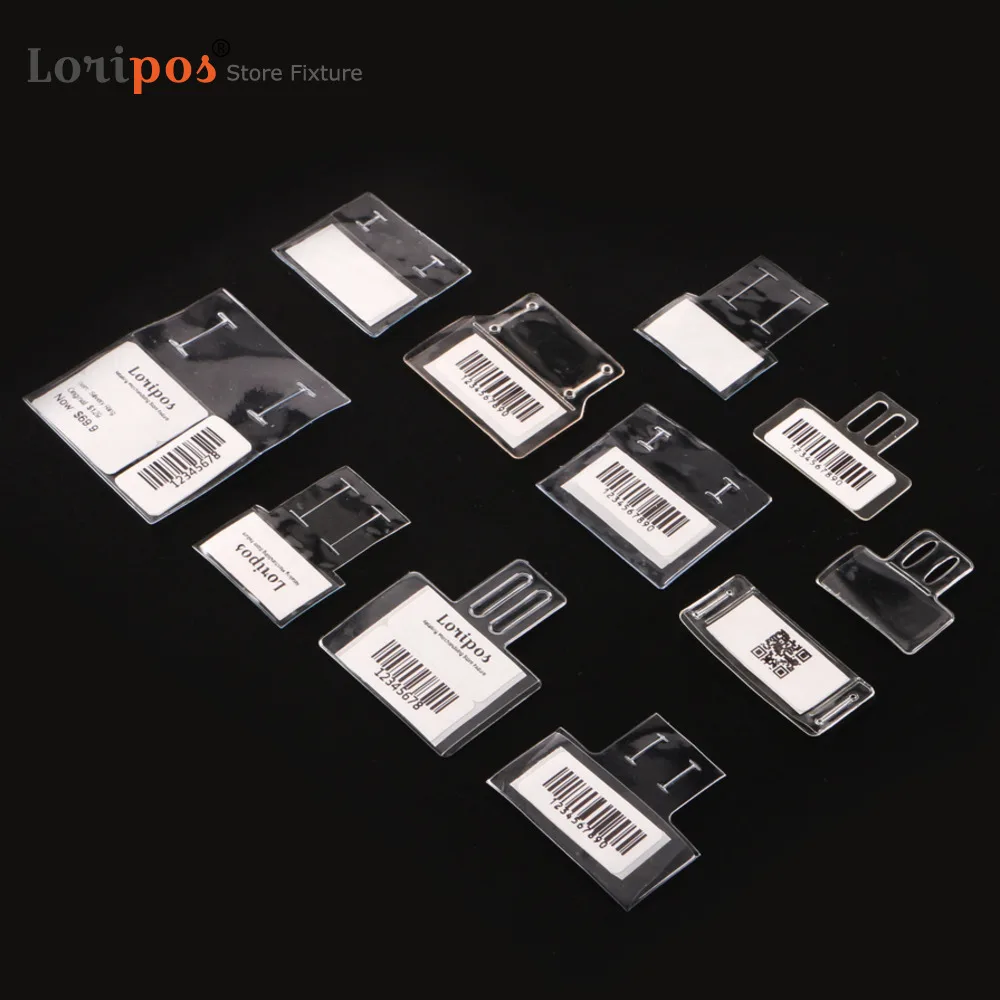 100pcs Tpu Glasses Price Card Envelope Label Frame Frosted Code Bar Sign Clip Tag Sleeve Pouch Hanger Paper Tag Pocket