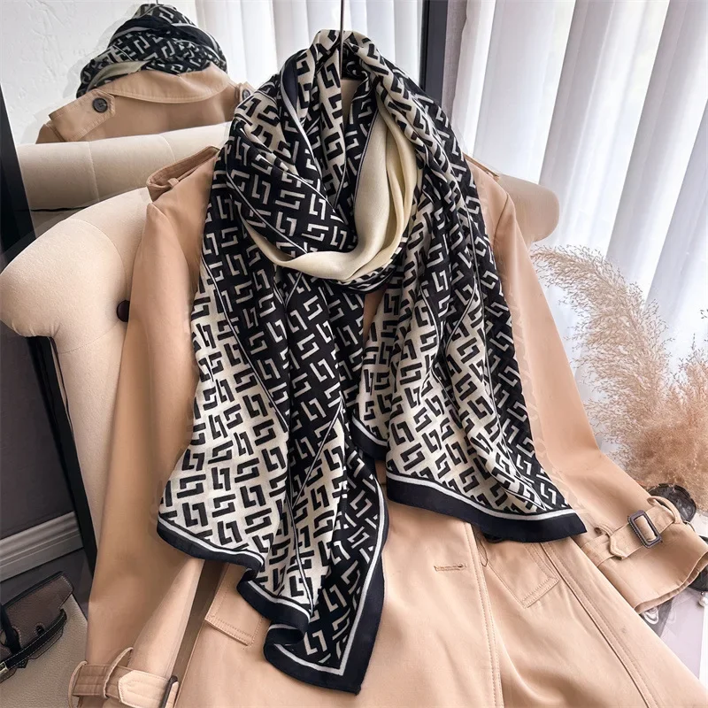 Female Fashion Designer Shawl Women Winter Cotton Linen Scarf Pashmina Bufandas Foulard Warm Hijab Wraps Travel Stoles Headscarf