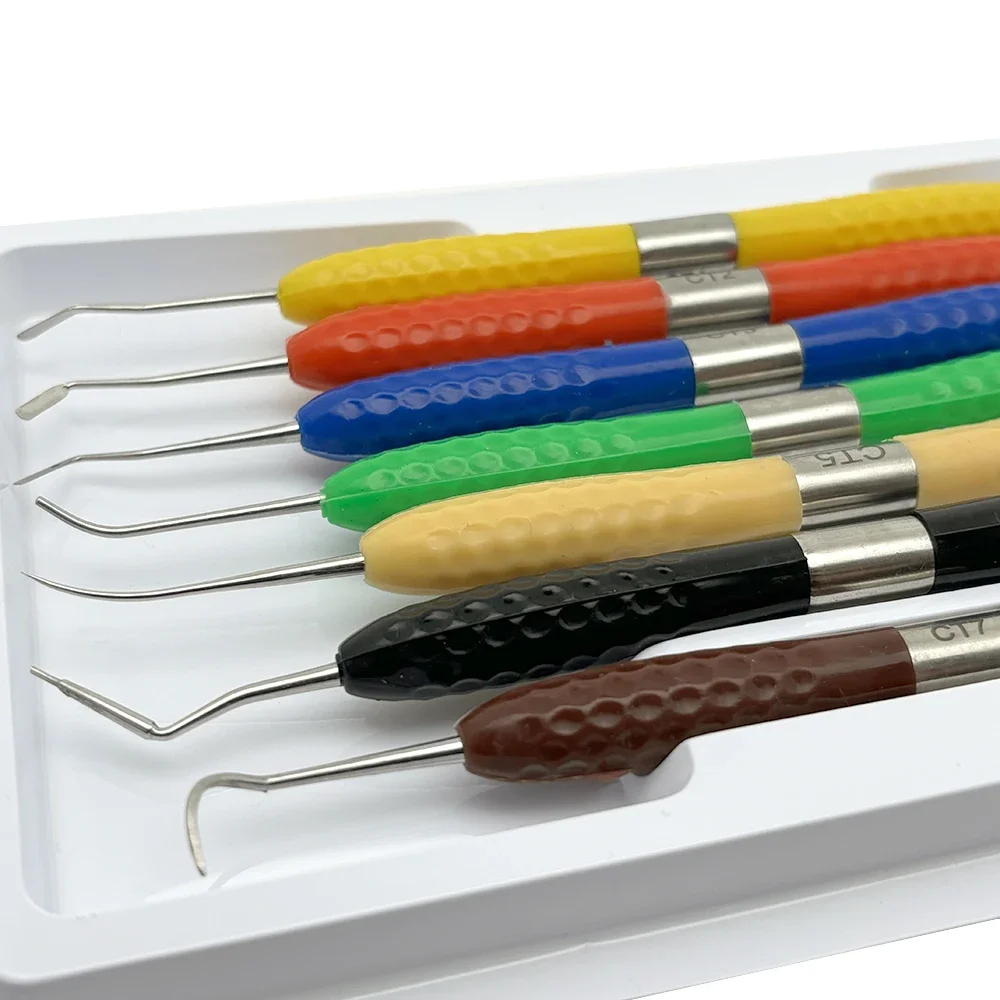 1 szt./7 szt. Zestaw do estetycznej naprawy z żywicy dentystycznej, pasujący do nożyków do żywicy, plastikowych narzędzi modelarskich z silikonową rączką, narzędzia dentystyczne