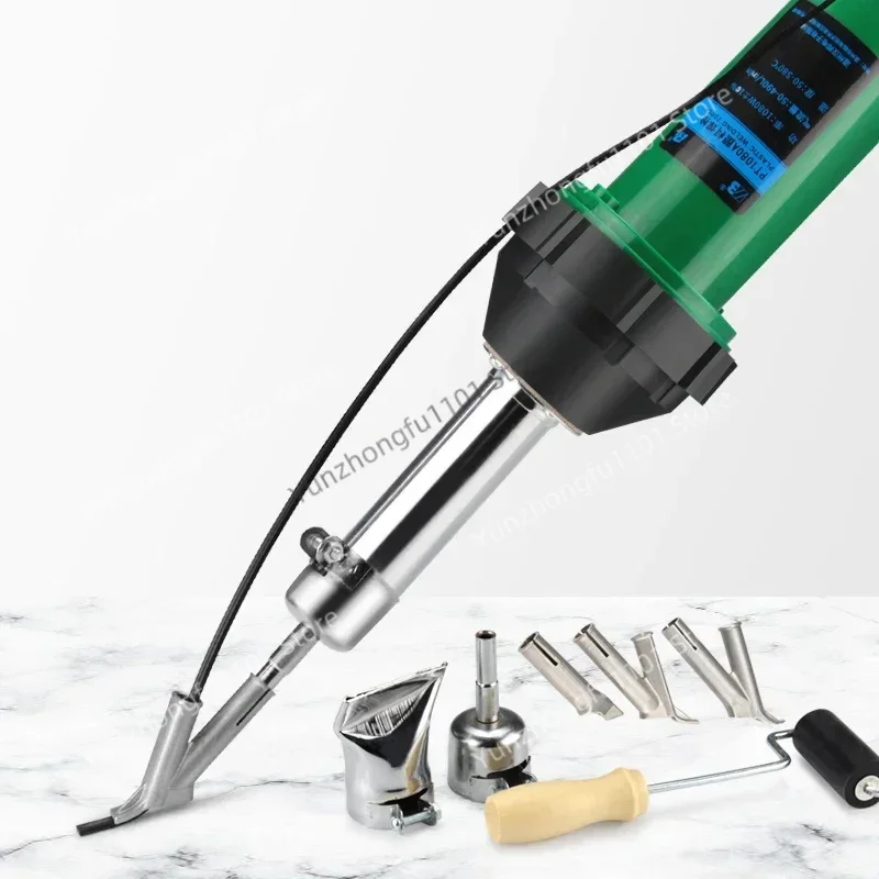 

220V 1080W Plastic Welding Gun Hot Air Heat Gun Adjustable Temperature PVC TPO Welding Kit Accessories Nozzle Roller