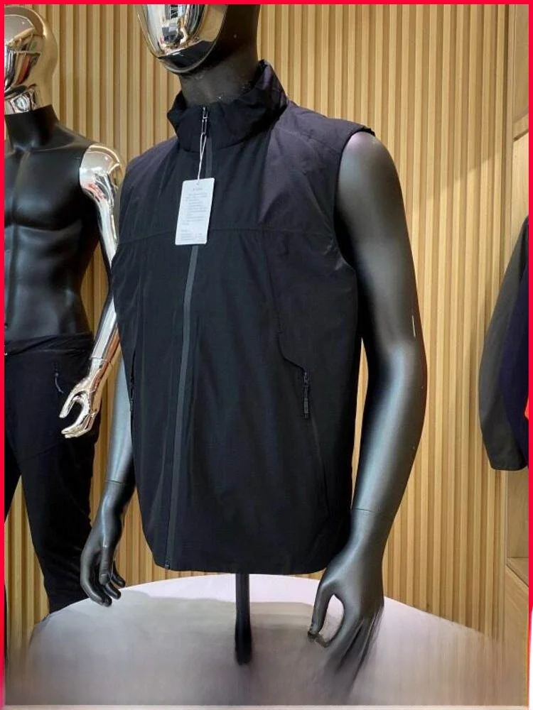 

Outdoor Men's aphene down Vest Windproof Water-resistant Warmth Layering Trendy Polyester Fiber White Du down Filling