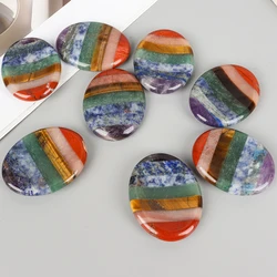 Chakra Palm Stone Natural Crystal Quartz 7 colors Worry Thumb Gemstone Healing Massager Home Decor