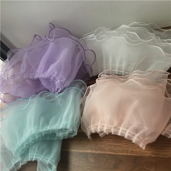 10 Yards/Packung. Hochwertige Spitze für Hochzeitskleider, doppellagiger Organza-Gürtel mit Wellenschliff, Spitzenzubehör RS24573 – Detail 20