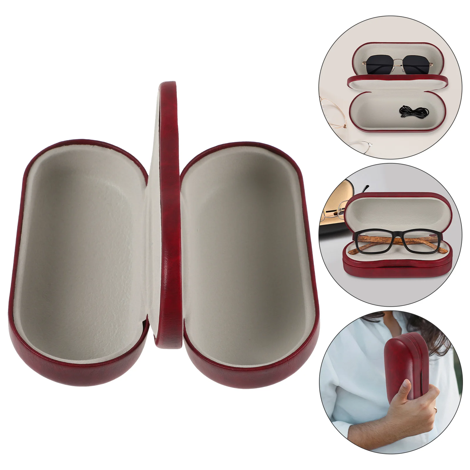 Hide Disguise Glasses Case Secret Hiding Containers Hidden Compartment Red Pu