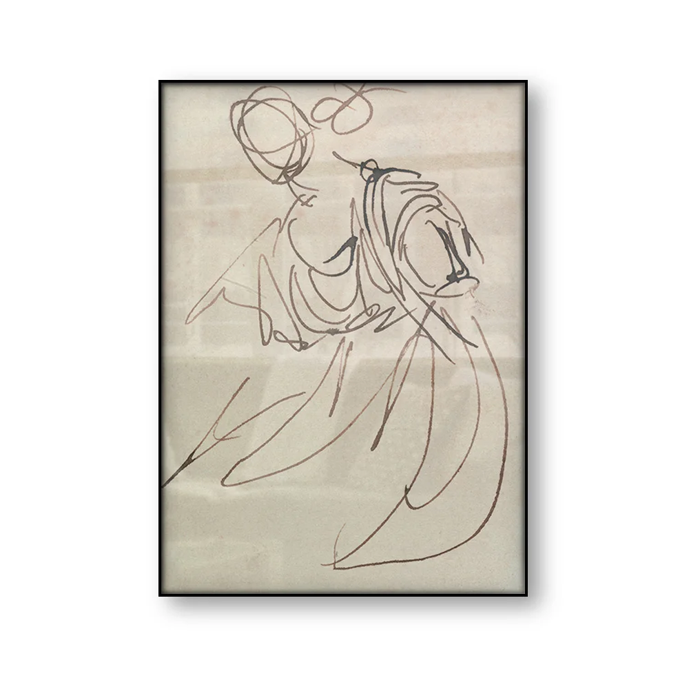 Antique Line Drawing Wall Art Poster Canvas Print Vintage Sketch Abstract Woman Art Pencil Art Wall Decor Home Decoration Gift
