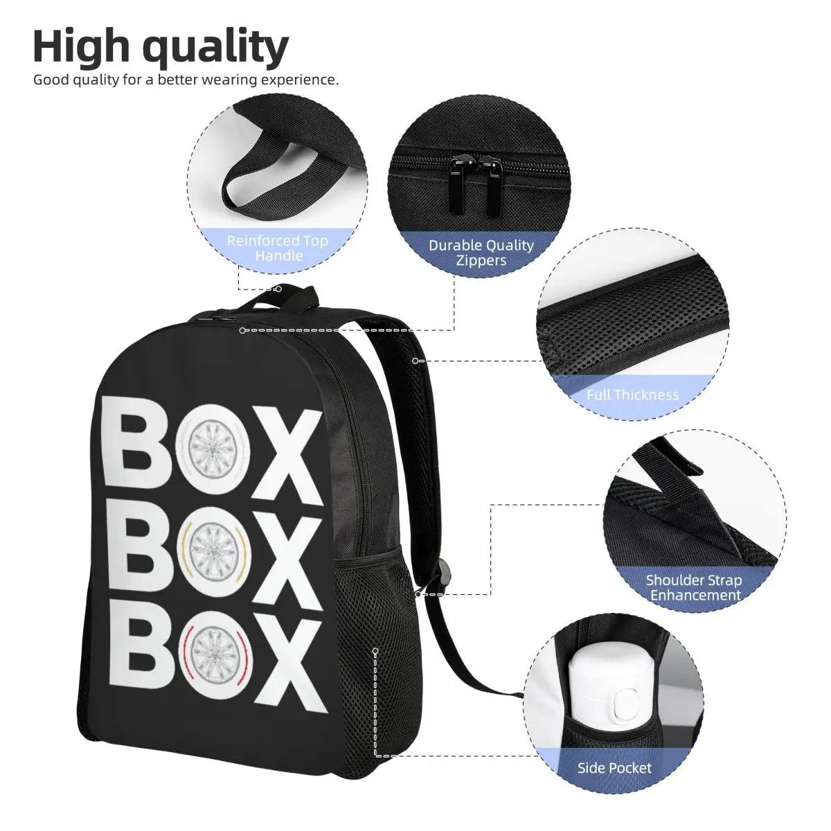 Box Box Box F1 Backpack Hot Sale Daypack Large Capacity Kids BookBag School Bag Shoulder Bags for Men Women