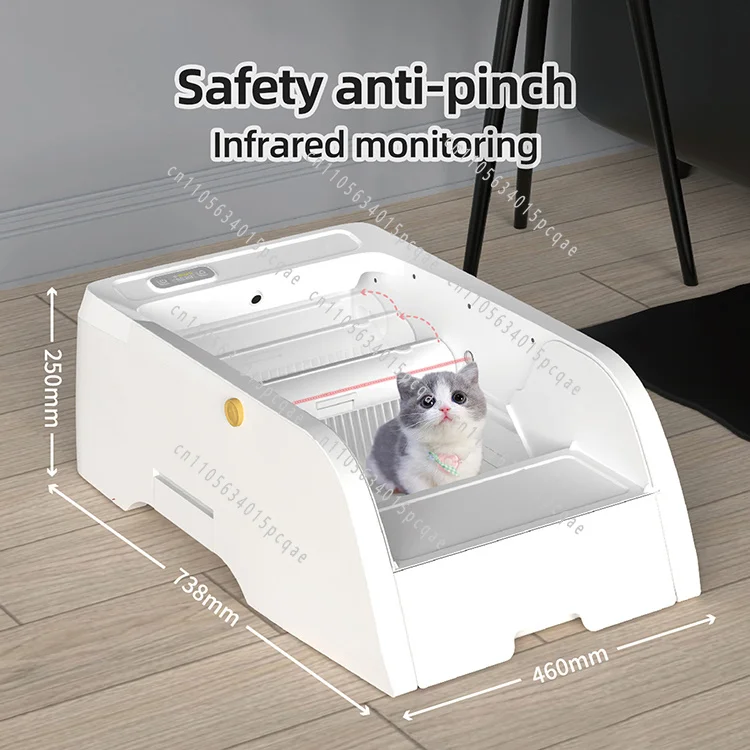 Upgrade Automatic Litter Box Open Cat Toilet with Wifi Self-cleaning Voice Call Application Control, Suitable for Multiple Cats