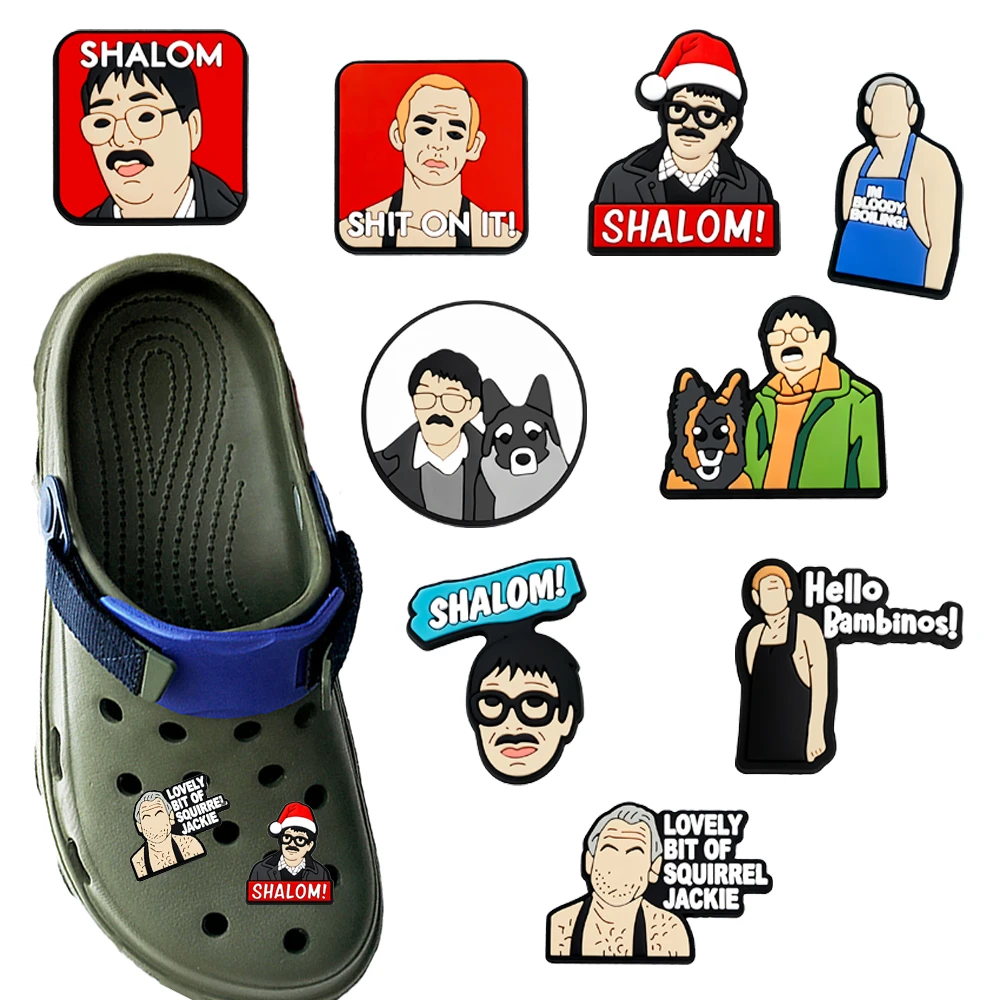 New 9-50pcs Cartoon Friday Dinner Series PVC Shoe Accessories Fit With Hole Wristbands Detachable DIY Shoe Decorations Gifts