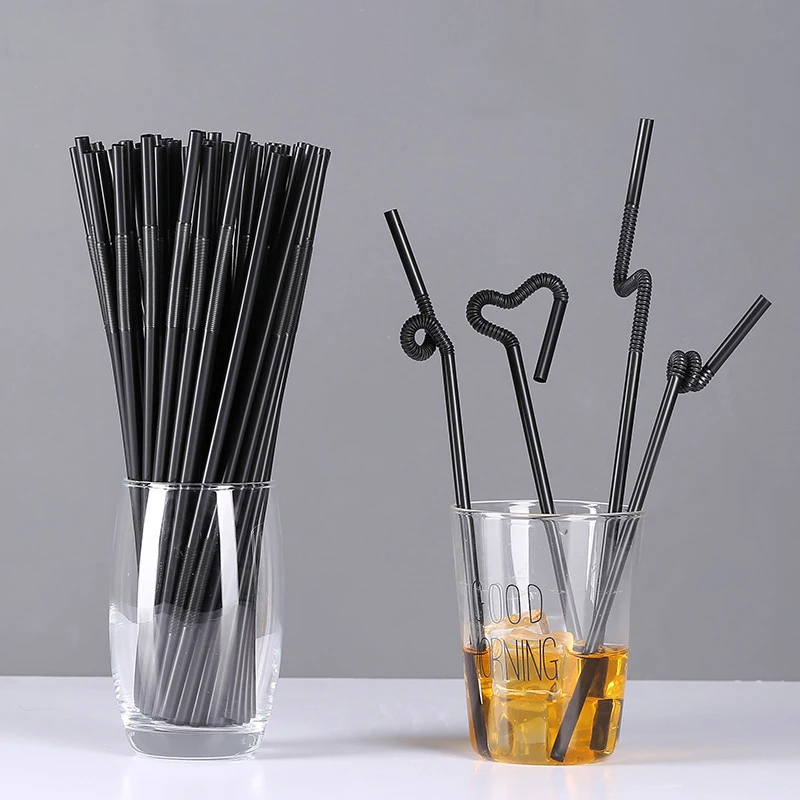 100-300Pcs Multicolor Kunststof Straws for Wedding Party Supplies Beverage Kitchen Cocktail Drinking Straws Pajitas Plastique