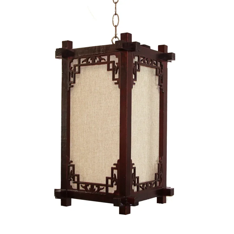 Chinese Restaurant Hotel Hot Pot Restaurant Indoor Printing Custom Linen Retro Lantern Chandelier Chinese Style