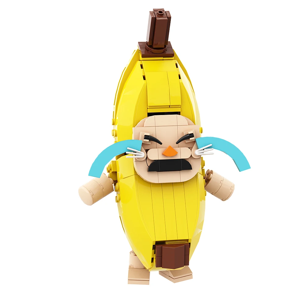 Gobricks MOC Banana Cat Bricks Cute Crying Game Funny Banana Cat DIY Funny Building Block Educational Set Toy For Kids Gifts