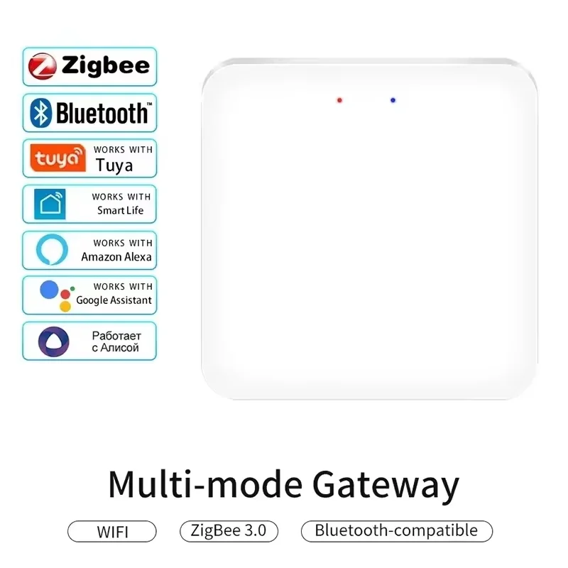 

Многорежимный Tuya ZigBee Bluetooth-шлюз-концентратор Беспроводная умная бытовая техника Пульт дистанционного управления Мост работает с Alexa Google Home