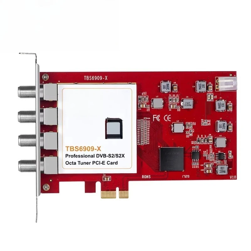 DVB-S2/S2X 8 Tuner PCIe Card Digital Satellite Receiver IPTV Streaming Card FTA DVB-S2X Card
