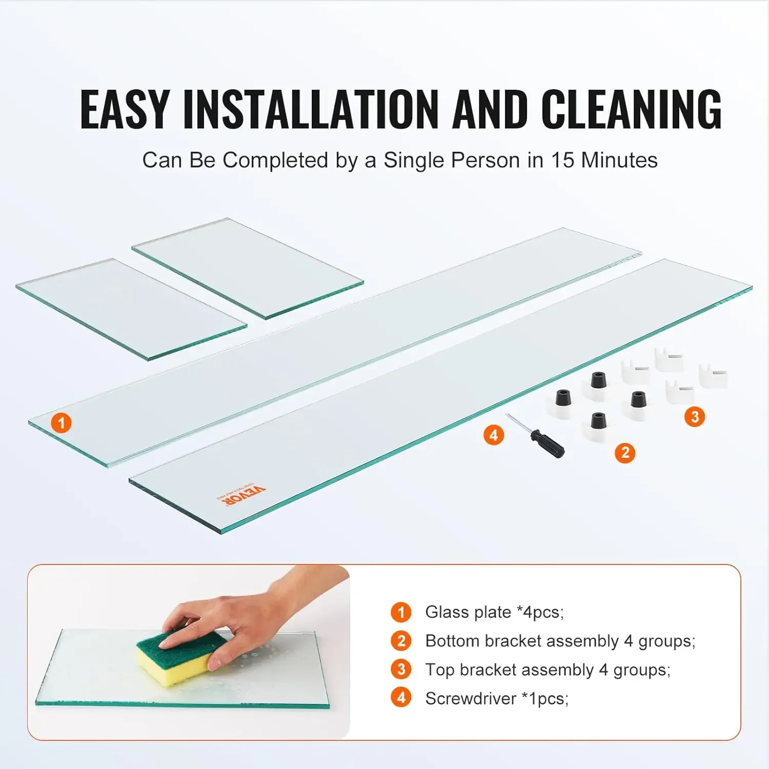 Protetor de vento de vidro para mesa retangular de fogueira 30 x 14 x 7,5 polegadas, painel de vidro temperado grosso e resistente com duro