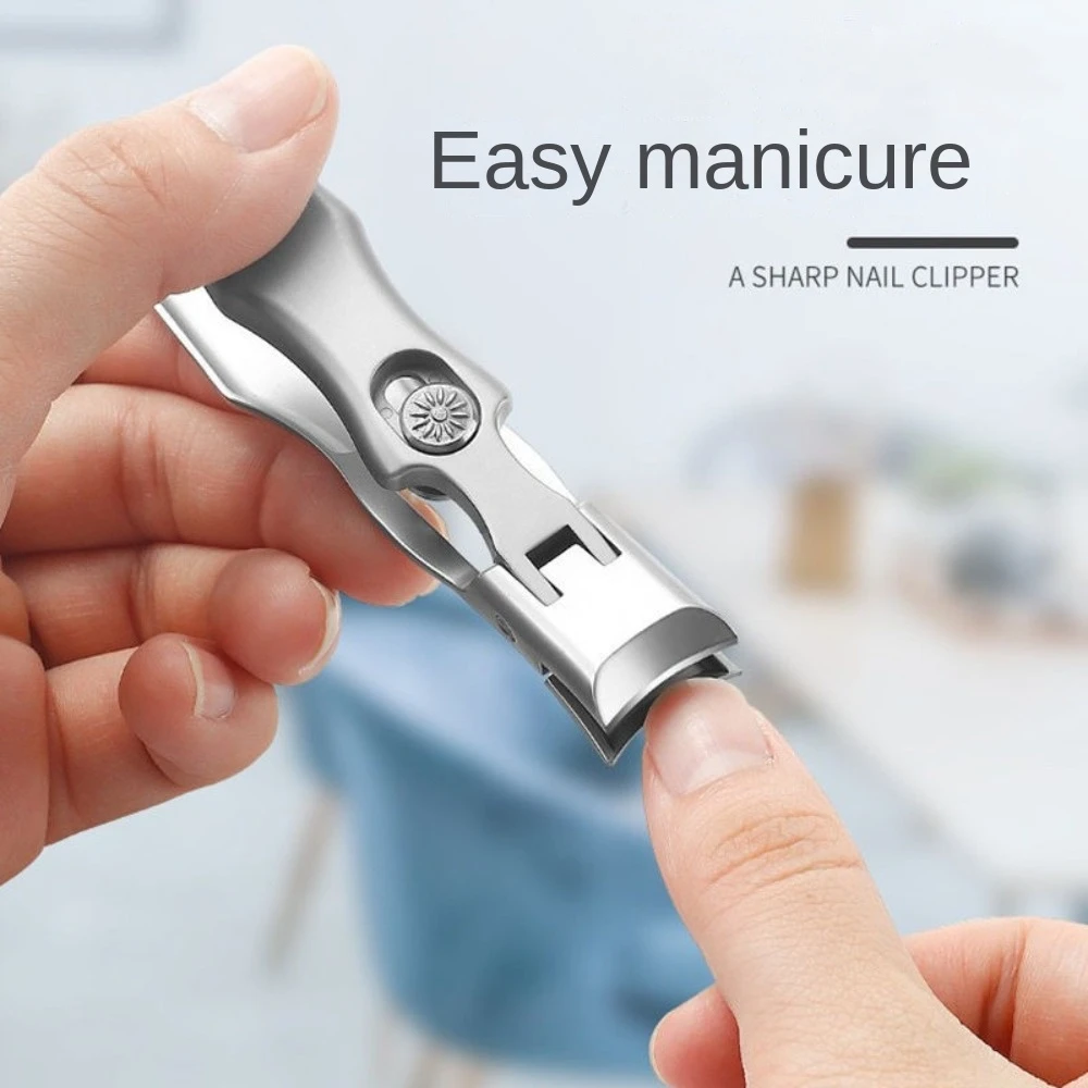 New Single Nail Clippers Splash-proof Stainless Steel Nail Scissors Portable Large Opening Manicure Tools Adult