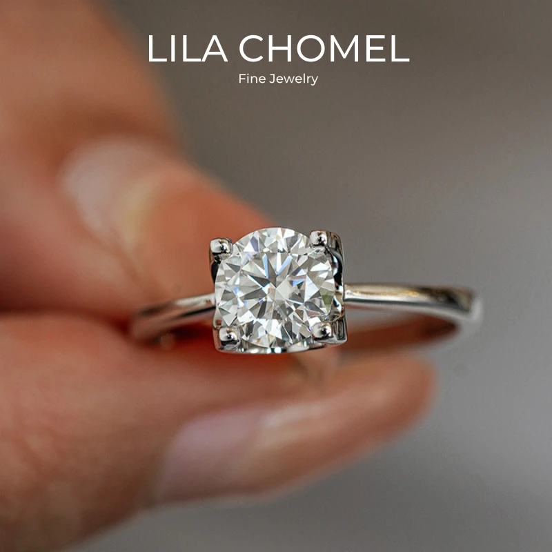 

Подарок на день рождения для девочек на День святого Валентина, белое золото 18 карат, подарок на день рождения 0,5/1/2/3 карата, обручальное кольцо с муассанитом и бриллиантами PT950, платиновые женские кольца