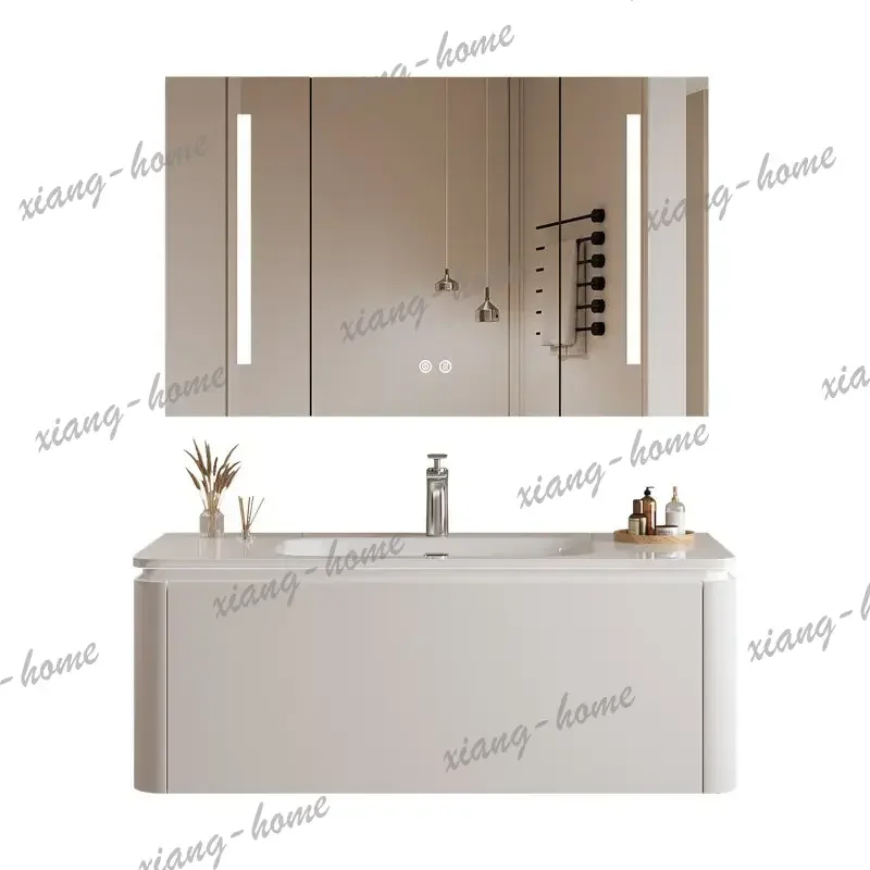 YJ Mirrors Open Bathroom Cabinets Home Simplicity Toilet Sink Cabinets Combination Wood Furniture Kabinet Bilik Mandi MH40YSG