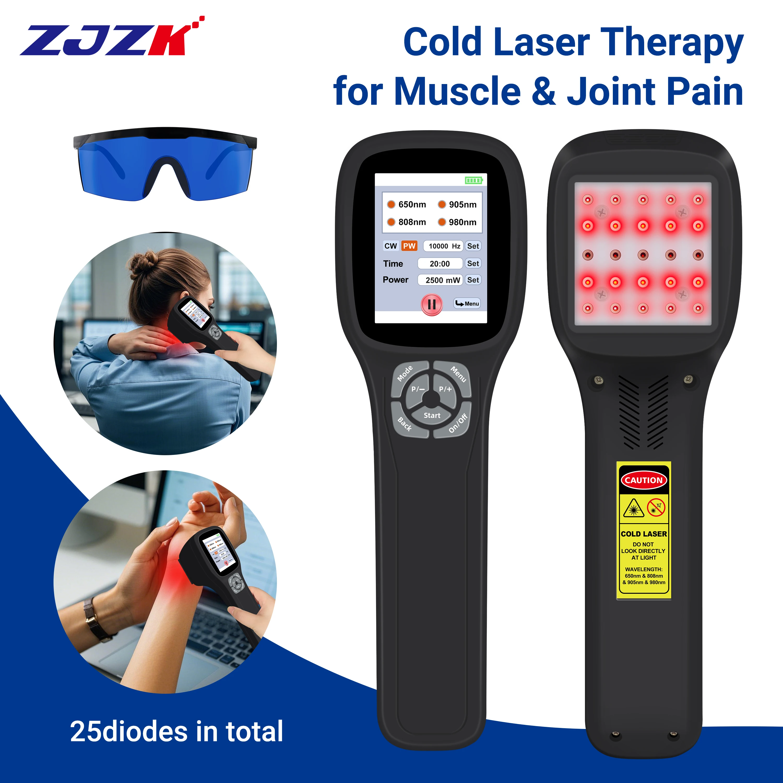 

LLLT Red NIR Light Therapy Device 650/808/905/980nm Холодная лазерная физиотерапия при артрите, ревматизме, облегчении боли и воспалении