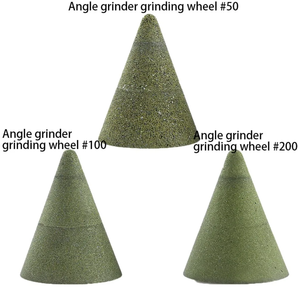 

50/100/200 Grits Cone Shape Polishing Wheel Conical Cone Shape Stone Grinding Head Engraving Countersink Tile Trimming Tool