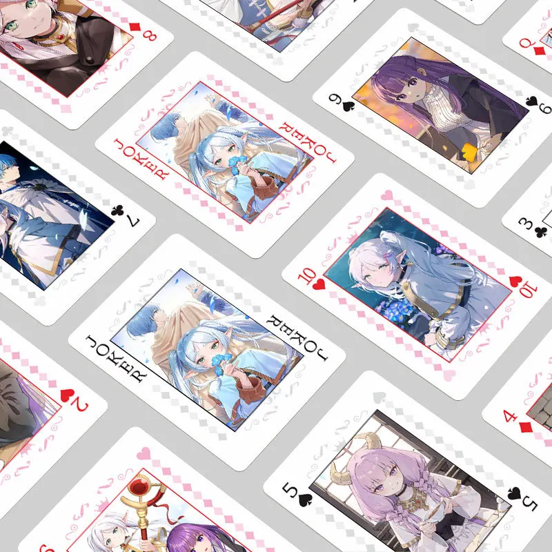 Cartes de jeu de poker à couverture rigide Anime, Frieren Himmel Cosplay, cadeau de refroidissement, jouet Frieren aux funérailles