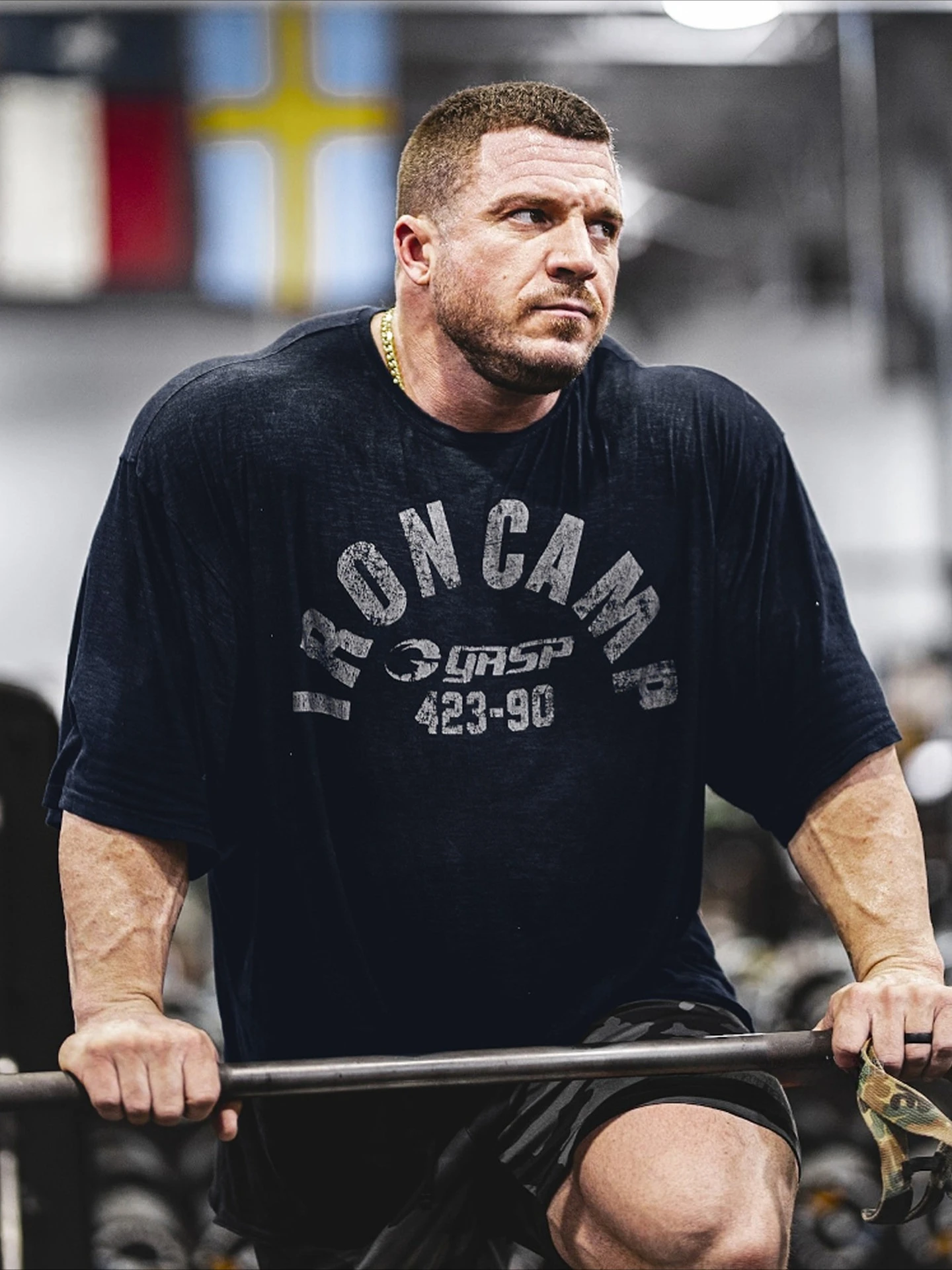 Retro Iron Lifting Fitness Training Gym Casual T-Shirt Men's and Women's Luxury Brand Top