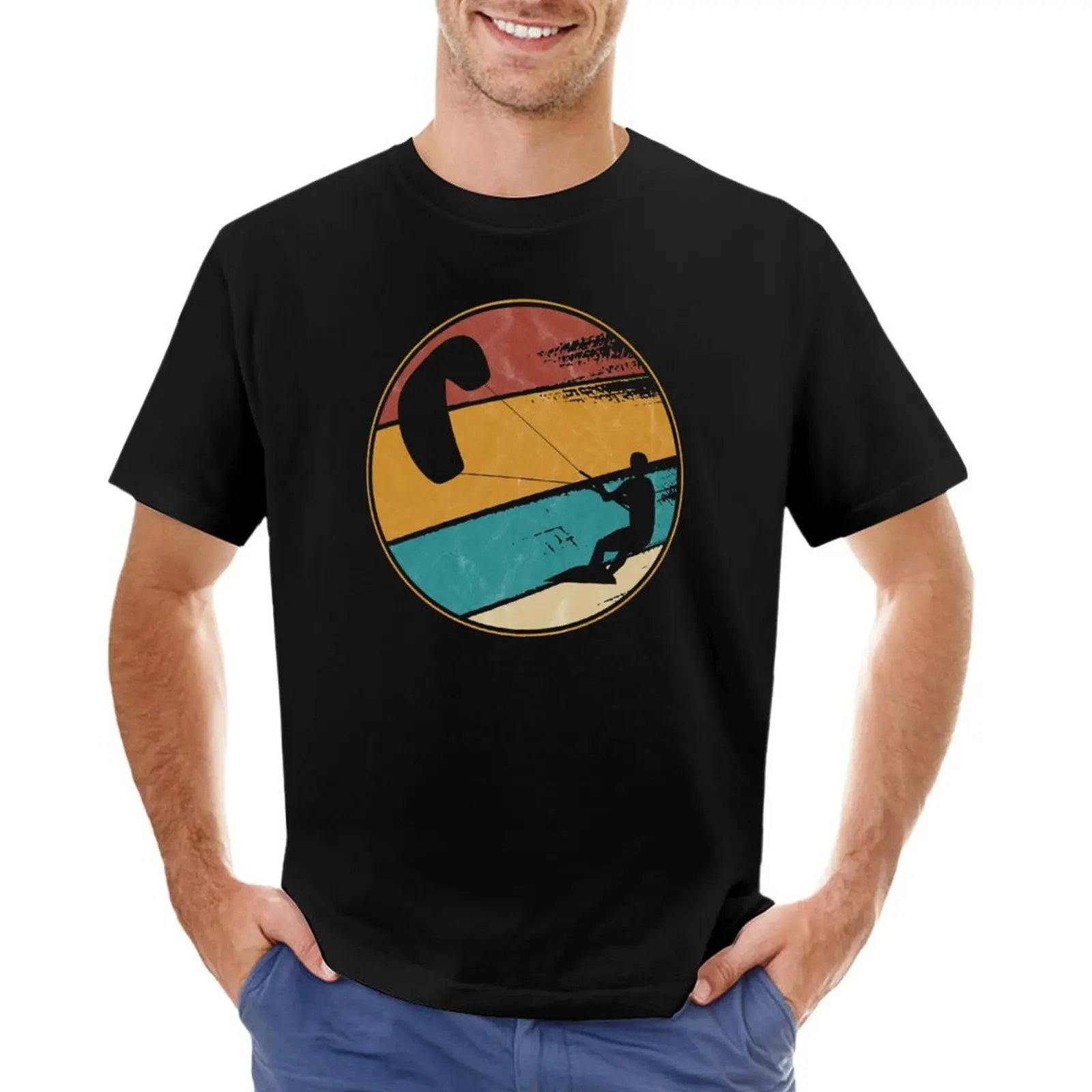 Kite Boarding Kiteboarder Retro Vintage Look T-Shirt kawaii clothes boys whites shirts graphic tee mens t shirt graphic