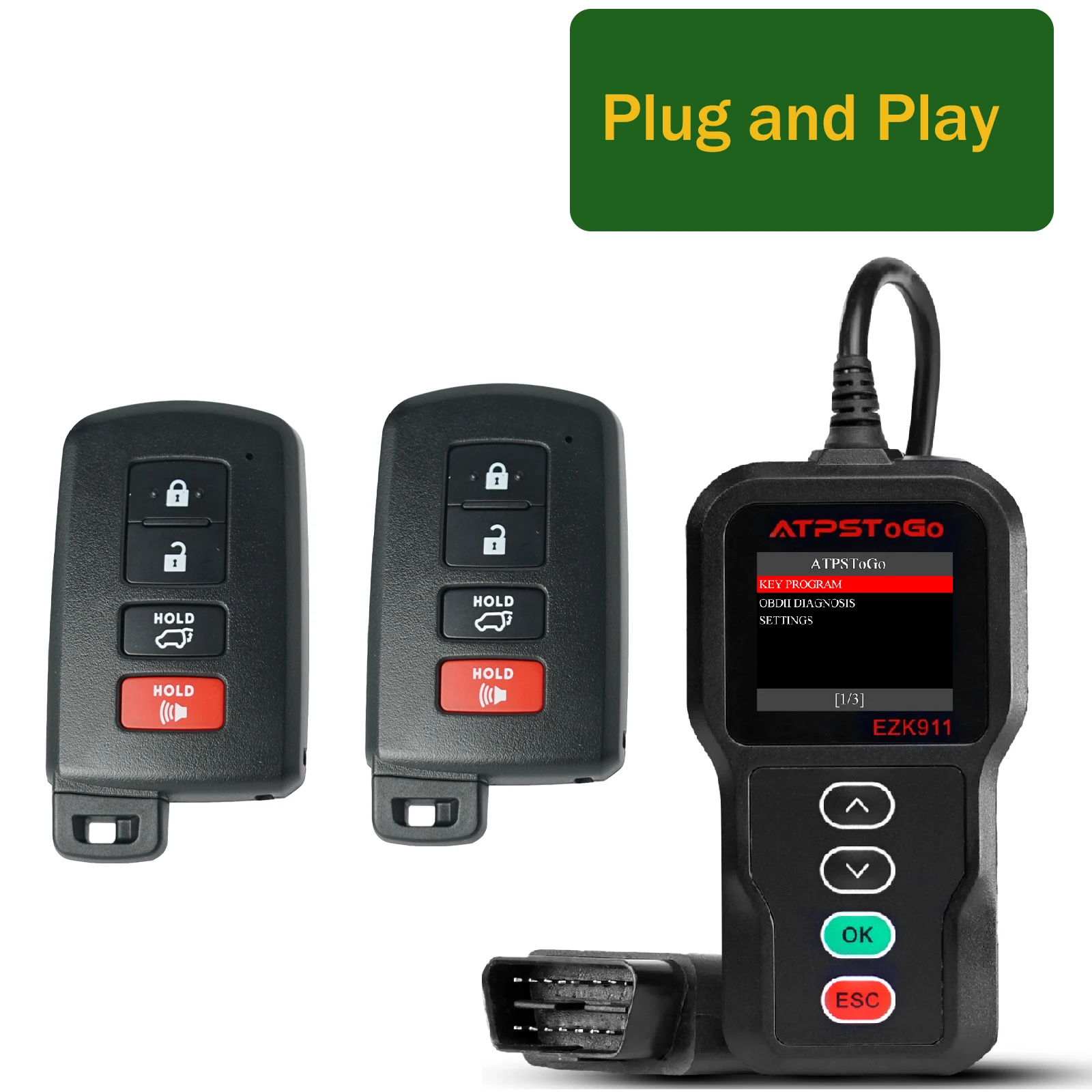 

ATPSTOGO New Remote Key fob + Programmer tool For 2013 2014 2015 2016 2017 2018 TOYOTA RAV4 RAV-4 Paogramming HYQ14FBA (G Board)