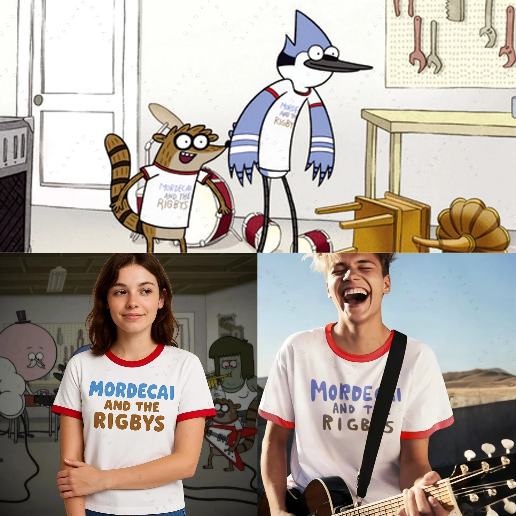 Mordecai The Rigbys T Shirt Unisex Ringer Tee Cosplay Cartoon Shirt Rock Band Tees Summer Men Women Fashionable Child T-Shirts
