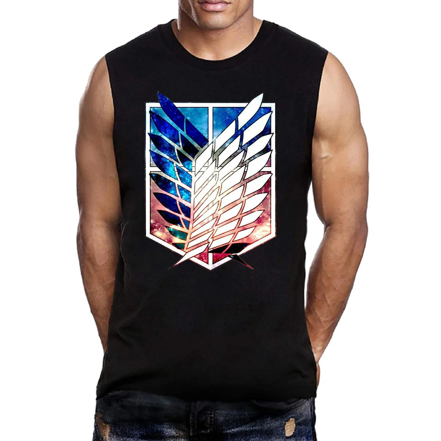 Japanese Anime Men Tank Tops Scouting Legion Clothes Shingeki No Kyojin Attack on Titan Giant Women Sleeveless Loose T-shirt