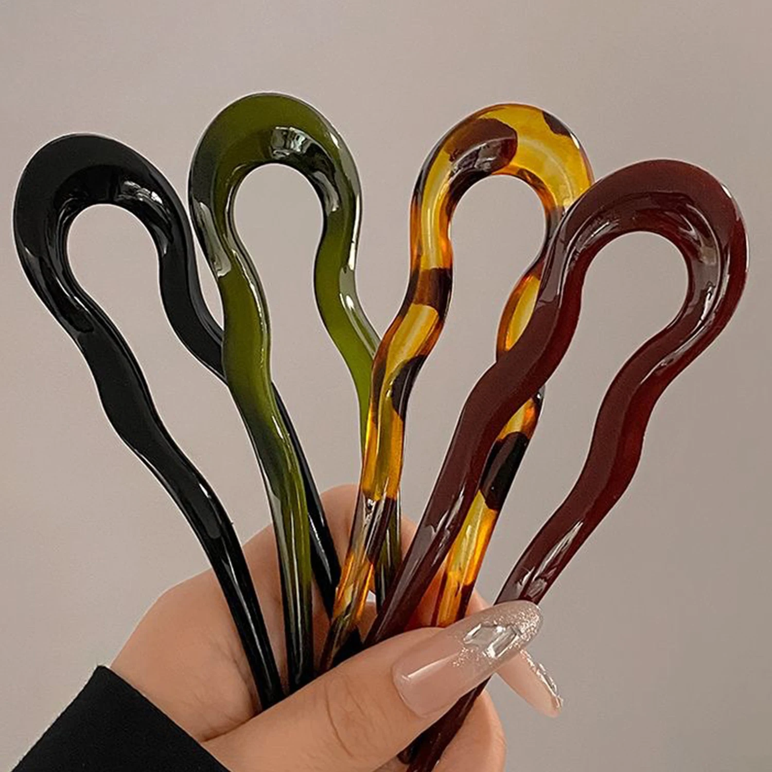 Vintage U Shape Hair Sticks Fork Hairpin Elegant Women Geometric Hair Clip Girls Hairpins Hair Bun Maker Headwear Accessories