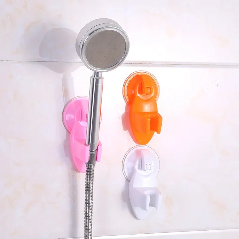 1pc 6 Colors Bathroom Shower Head Bracket Holder Plastic Wall Mounted Punch-free Shower Mounting Brackets With Powerful Sucker