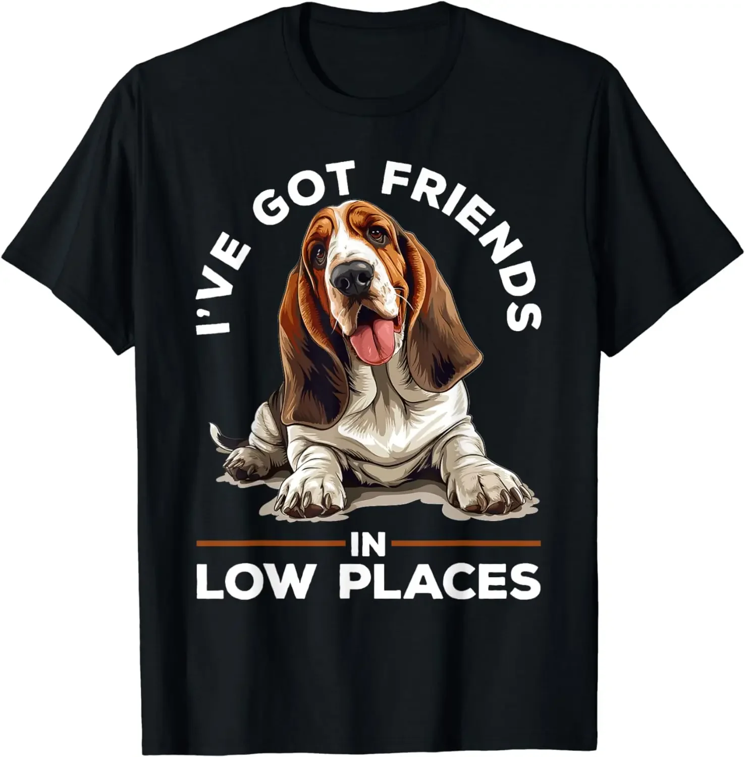 Basset Hound Dog Breed I've Got Friends in Low Places T-Shirt