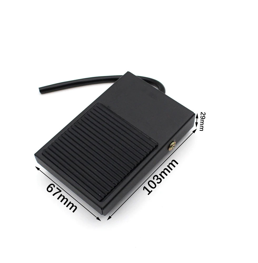 1pcs TFS-1 Metal Non-slip Momentary Electric Power Foot Pedal Switch 220V AC 10A Waterproof SPDT Black On Off 1NO1NC Footswitch