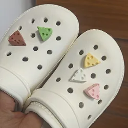 Mini Simulated Cheese Shoe Charms for Crocs Kids Garden Sandals Decorations Clogs Pins Boys Girls Detachable Slipper Accessories