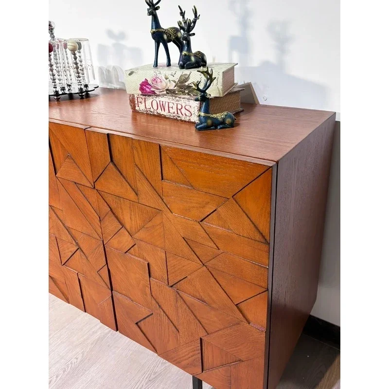 Medieval style dining side cabinet light luxury and quiet wind living room locker TV cabinet entrance cabinet