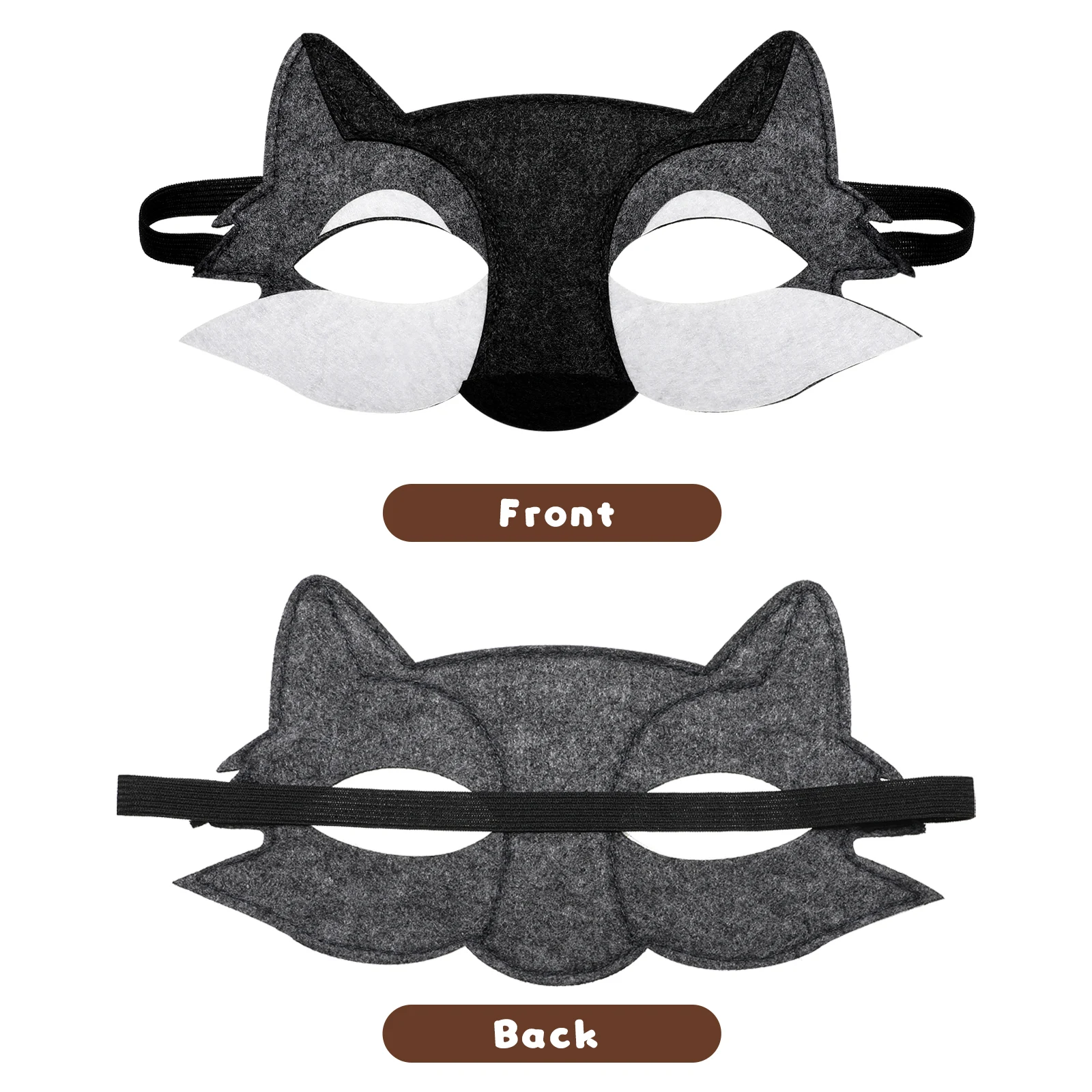 

20pcs Wolf Mask Cosplay Half Face Animal Costume Halloween Party Masquerade Felt Mask for Kids Adults Lightweight Comfortable