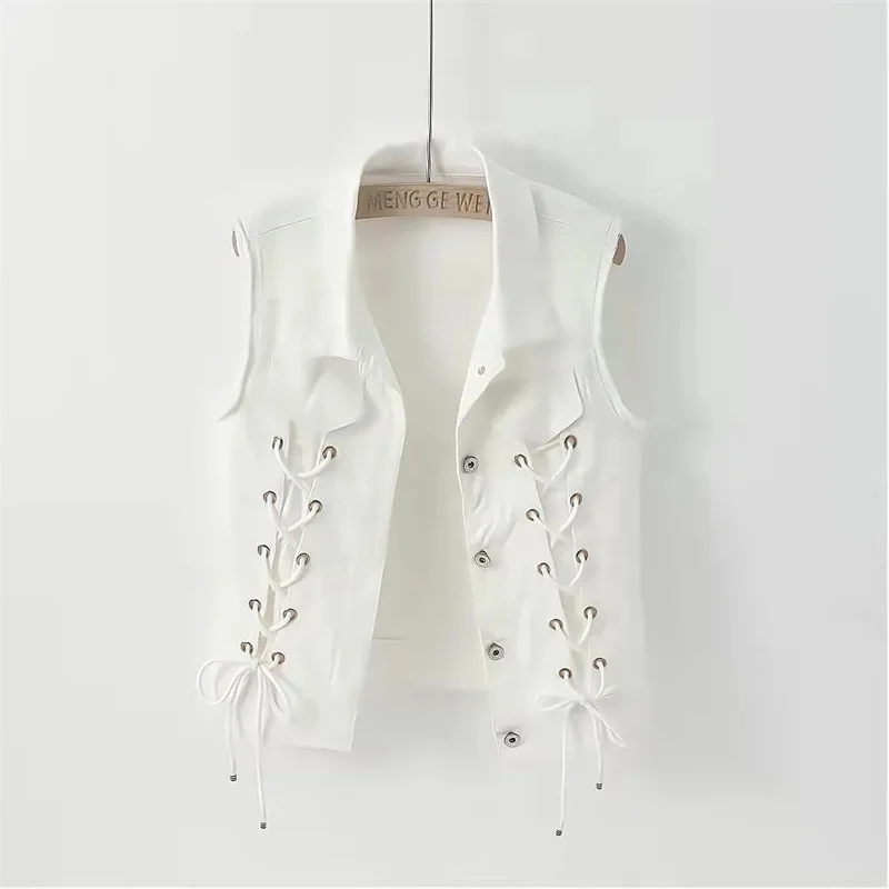 

Spring New Denim Vest Women Fashion Slim Vintage Jeans Sleeveless Jacket Short Casual Female Waistcoat outerwear Tops XQ26