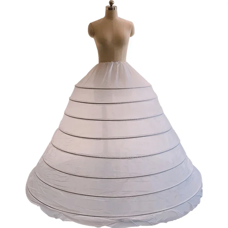 8-Bone Canopy Yarn Slip Dress Wedding Dress Crinoline Steel Ring Bride Photo Luxury Trailing Pannier Slip Dress