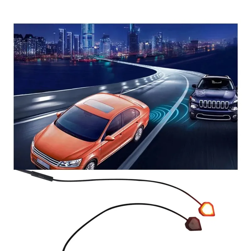 2PCS Car Blind Spot Monitoring System Warning Lights Car Accessories Vehicle Safety Driving Assist Lane Changing Alarm Light