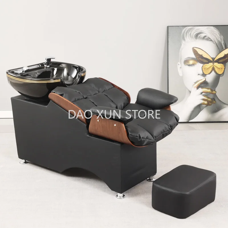 

Shower Barber Shampoo Chair Hair Salon Fashion Sink Luxury Hair Wash Chair Massage Head Spa Massageador Salon Furniture MQ50SC