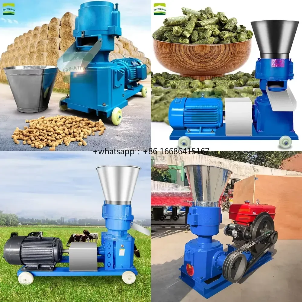 Granular Machine Feed Pellet Machine for Sheep Cow Animal Farm Source Factory Type-150 BLUE 100 KG/H Motor Iron Customized 90