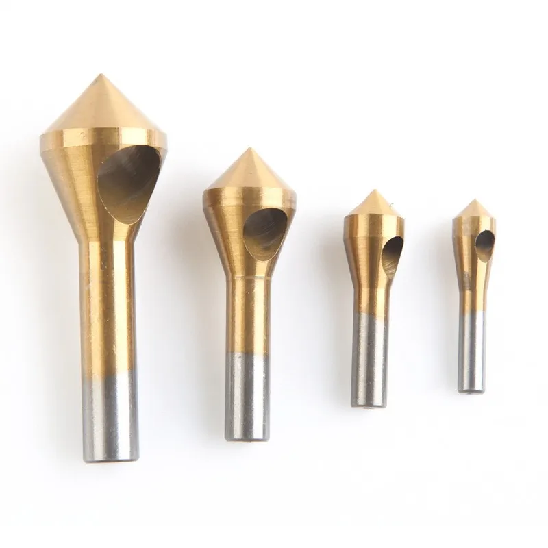 Titanium Coated Countersink Chamfer Tool Deburring Drill Taper Hole Cutter Steel Tool Set Metal Wood Drill Bits Chamfering Tools