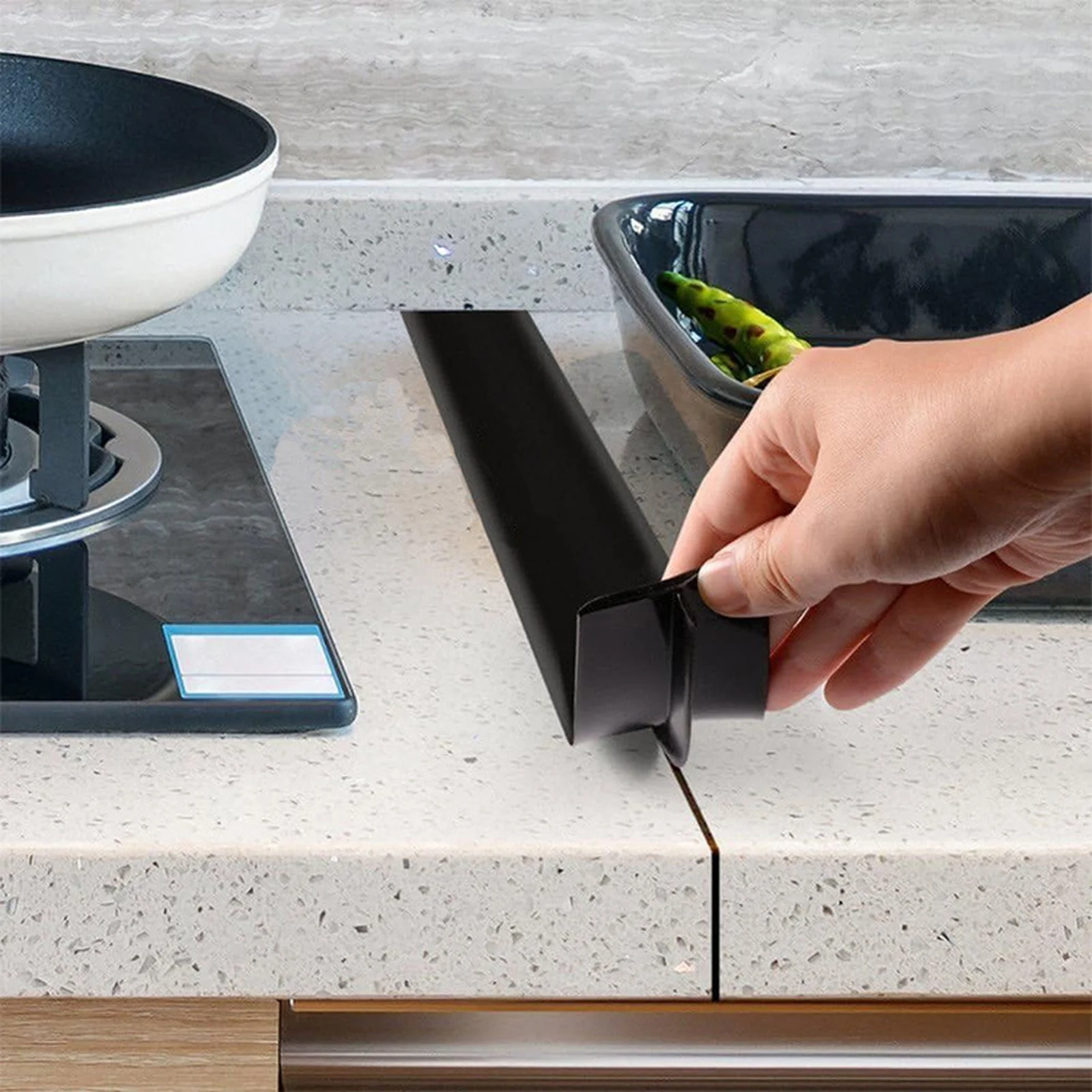 Stove Counter Gap Cover Kitchen Silicone Heat Resistant Mat Gas Stove Protector Slit Cleaning Pad Oil Dust Seal Cooker Cover 1pc