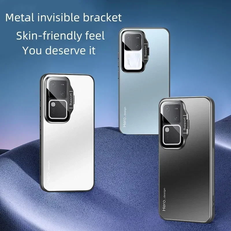 

For VIVO V30 Pro V30E Case Metal Invisible Bracket Acrylic Skin Friendly Cover For VIVO V 30 Pro 30E Shockproof Bumper Funda